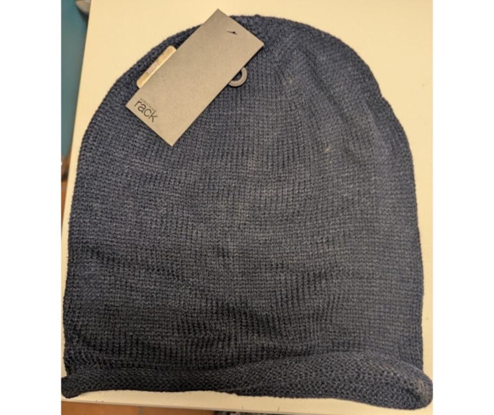 NEW Fisherman Navy Beanie Hat Knit Hat Winter Unisex One Size Ribbed Folding